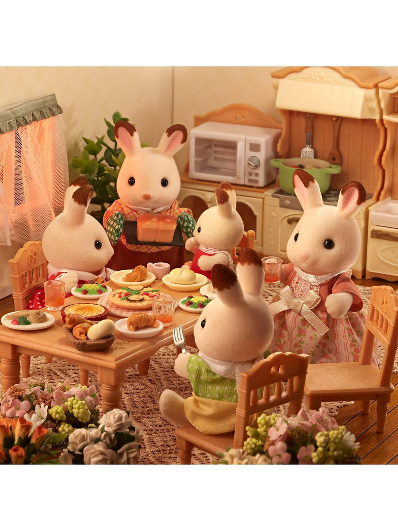 Sylvanian Families Chocolate Rabbit Family toy set, imported from the UK