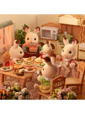 Sylvanian Families Chocolate Rabbit Family toy set, imported from the UK