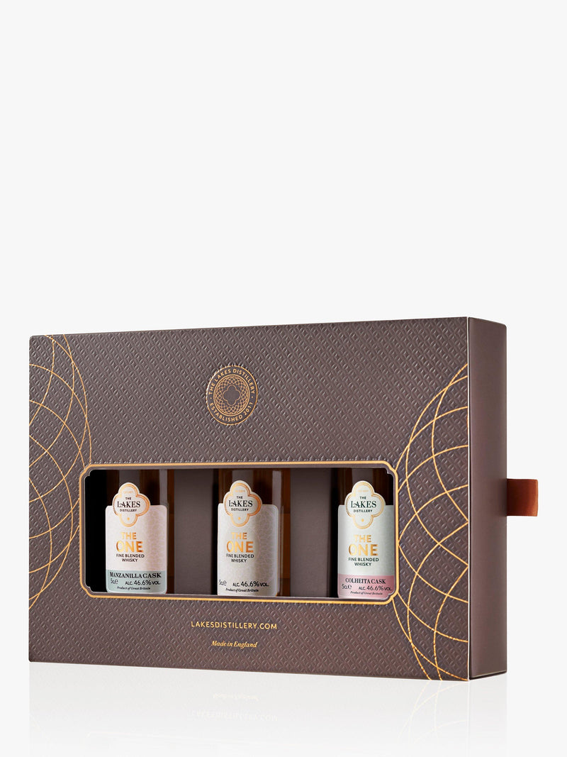The Lakes Distillery blended whisky collection with Port, Sherry, and Fine Blend finishes, 3x5cl miniatures (British brand)
