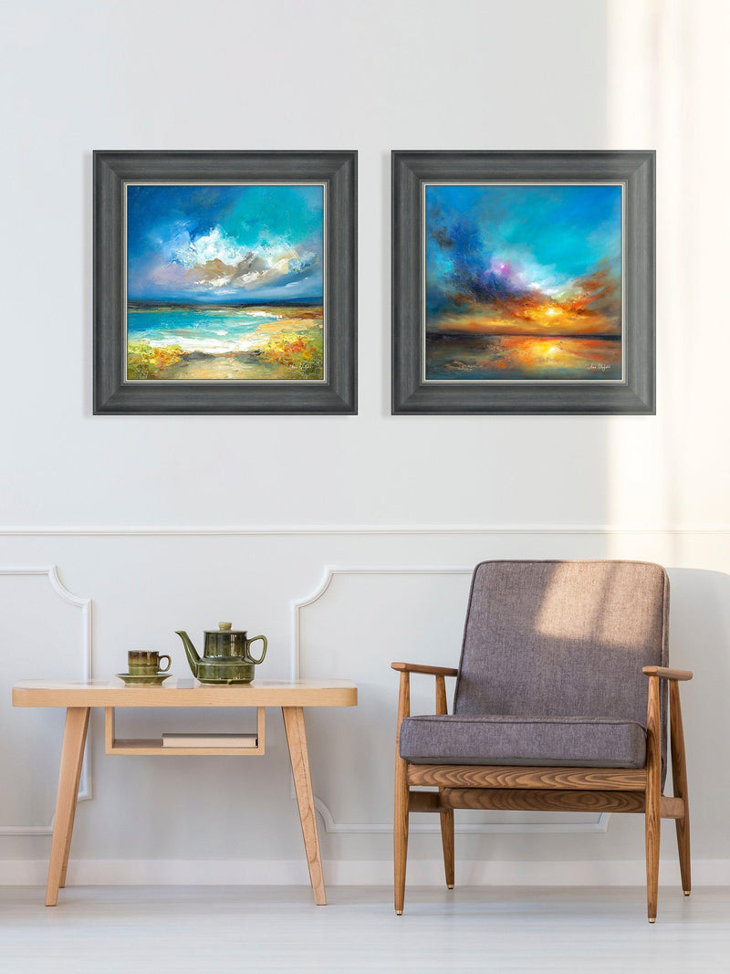 John Lewis framed print set coastal scenes 53cm - British product