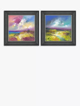 John Lewis John Lewis Anna Schofield 'Field Calmness & Purple Valley' Framed Print Set of 2, 53 x 53cm- Buy online at McGrocer