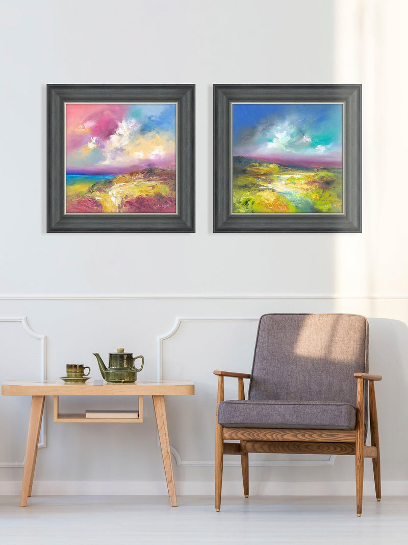John Lewis framed prints coastal scenes set of 2 53x53cm - British product