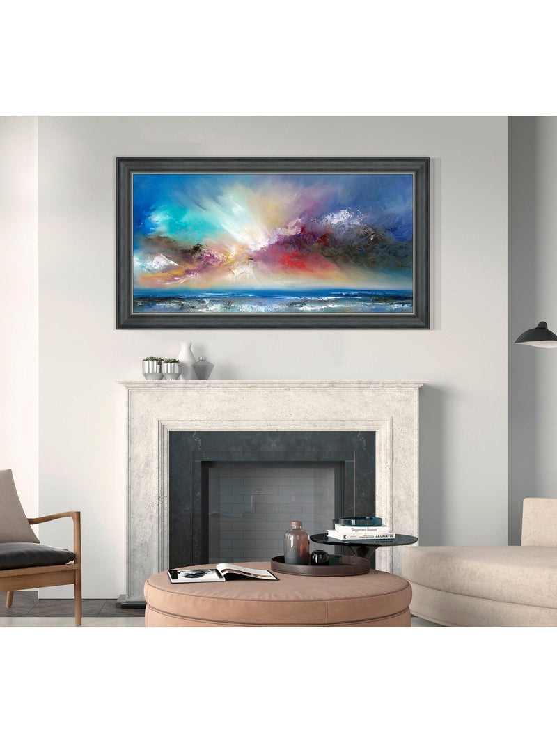 John Lewis framed print Blue Delight coastal scene 73x123cm (British brand)
