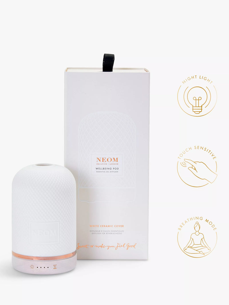 NEOM Wellbeing London Pod White Aromatherapy Diffuser, imported from the UK