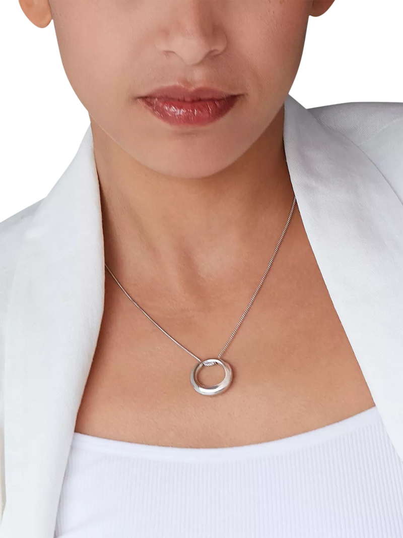 Kit Heath Bevel Cirque pendant necklace in sterling silver, imported from the UK