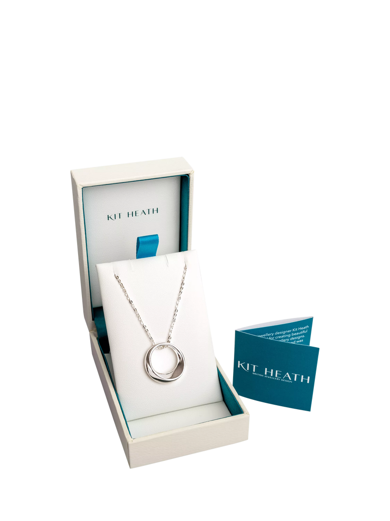 Kit Heath Bevel Cirque pendant necklace in sterling silver, imported from the UK