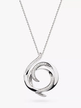 John Lewis Kit Heath Entwine Helix Wrap Cubic Zirconia Pave Pendant Necklace, Silver, 45cm- Buy online at McGrocer
