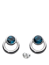 John Lewis Kit Heath Bevel Cirque London Stud Earrings, Silver and Blue Topaz- Buy online at McGrocer