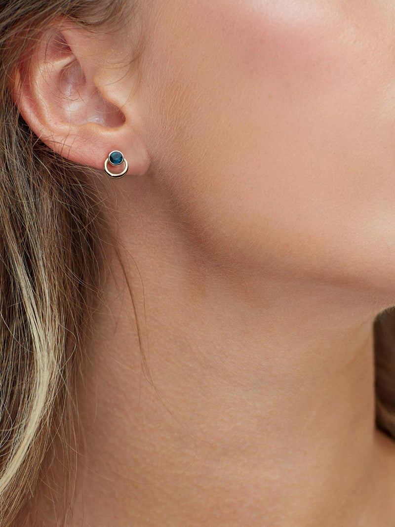 Kit Heath stud earrings silver blue topaz (British brand)
