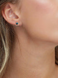 Kit Heath stud earrings silver blue topaz (British brand)