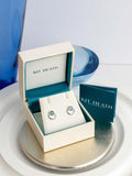 Kit Heath stud earrings silver blue topaz (British brand)