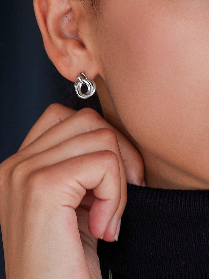 Kit Heath Bevel Trilogy drop earrings silver (British brand)