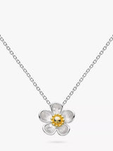 John Lewis Kit Heath Blossom Wood Rose Pendant Necklace, Silver/Gold, 45cm- Buy online at McGrocer