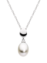 John Lewis Kit Heath Coast Pebble Pearl Freshwater Pearl Pendant Necklace, Silver/White- Buy online at McGrocer