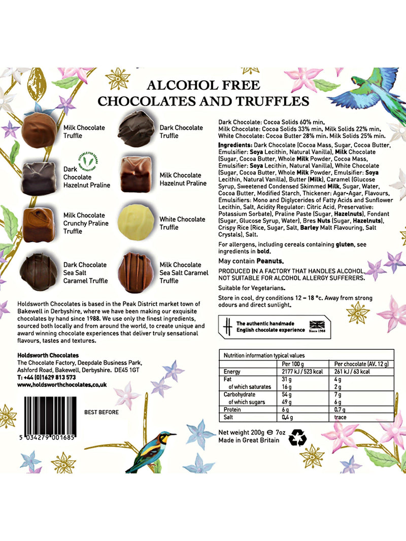 Holdsworth alcohol-free chocolate truffles 200g, UK version