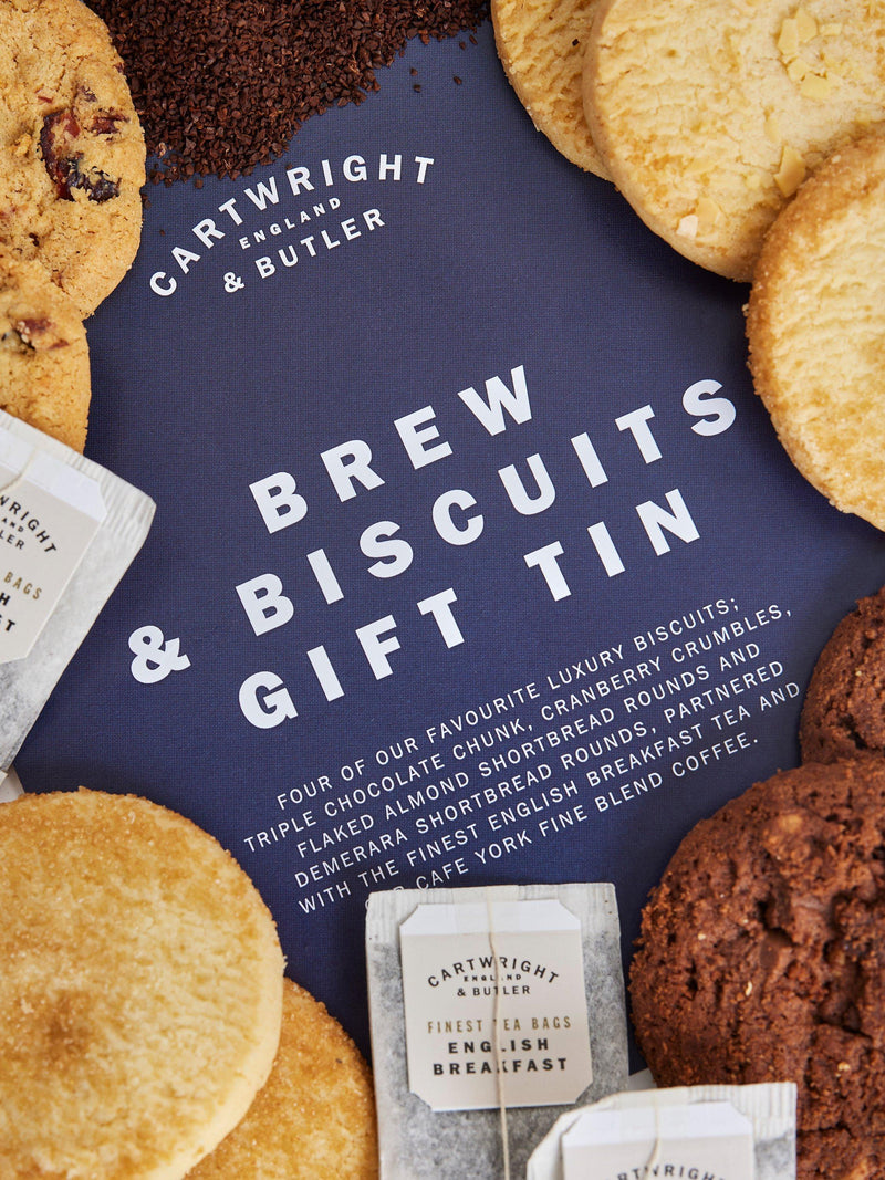 Cartwright & Butler Brew & Biscuit Gift Box with biscuits and tea (British brand)