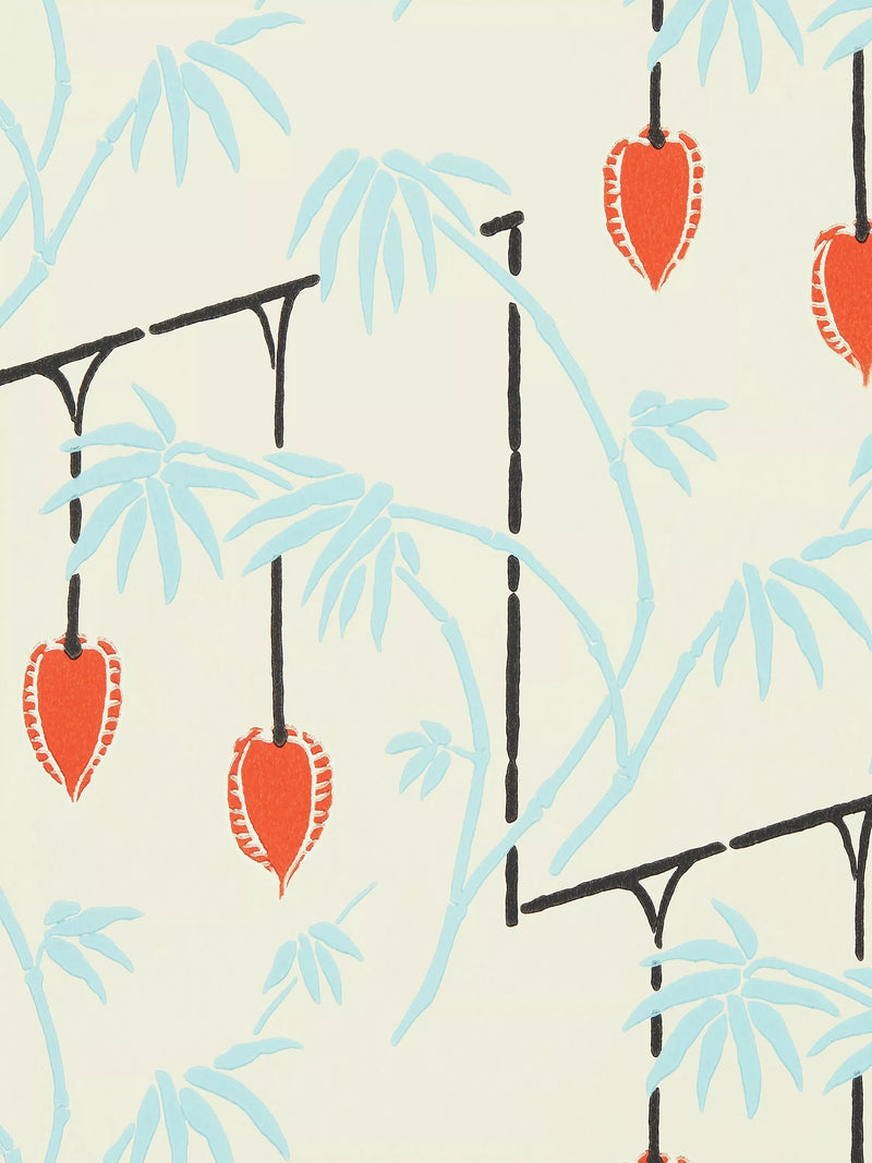 Harlequin Kimiko wallpaper with Chinese lantern plant motif, UK version