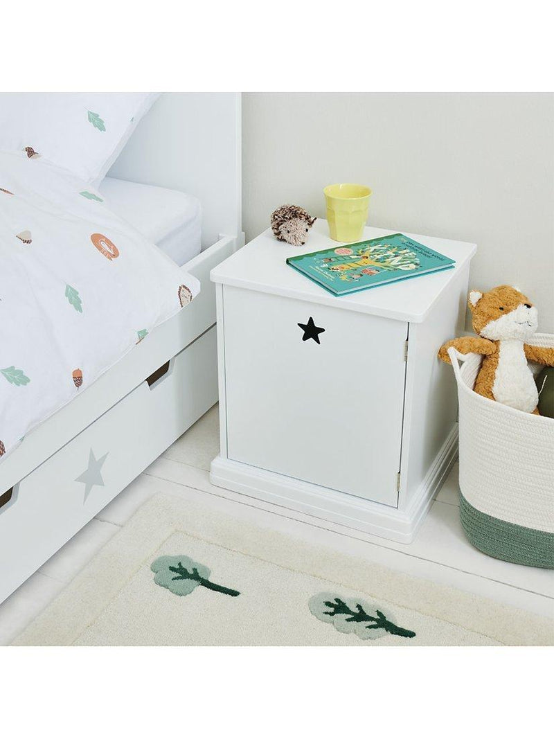 Great Little Trading Co star bright bedside table white, imported from UK