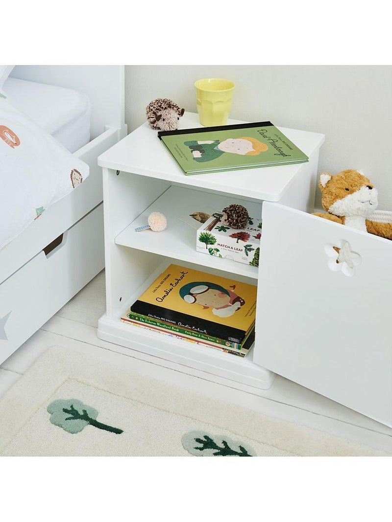 Great Little Trading Co star bright bedside table white, imported from UK