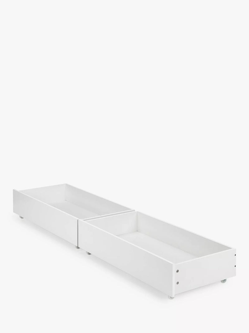 Julian Bowen Emma Underbed Storage Drawers, Set of 2, White High Gloss