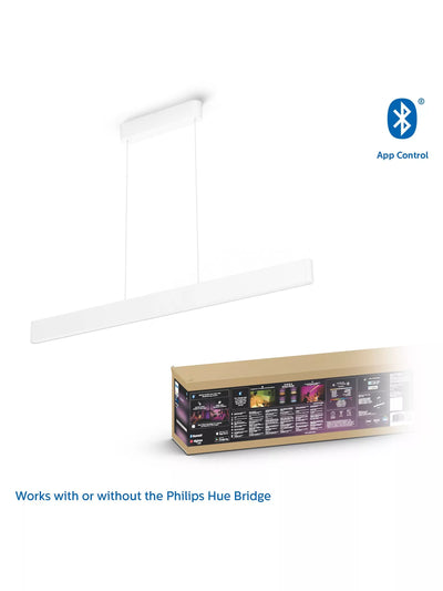 John Lewis Philips Hue Ensis Smart LED Pendant Ceiling Light with Bluetooth, White- Buy online at McGrocer