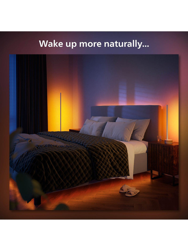 Philips Hue Signe Gradient Floor Lamp Oak, imported from the UK