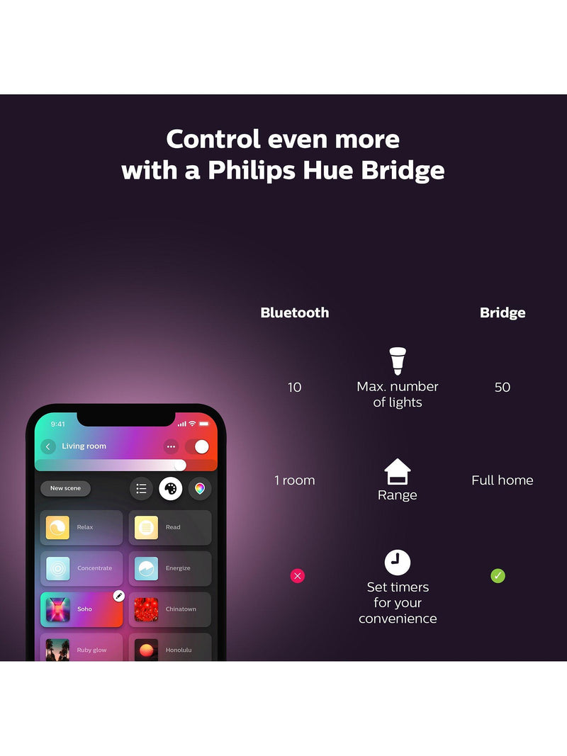 Philips Hue Ensis black smart pendant light, UK version