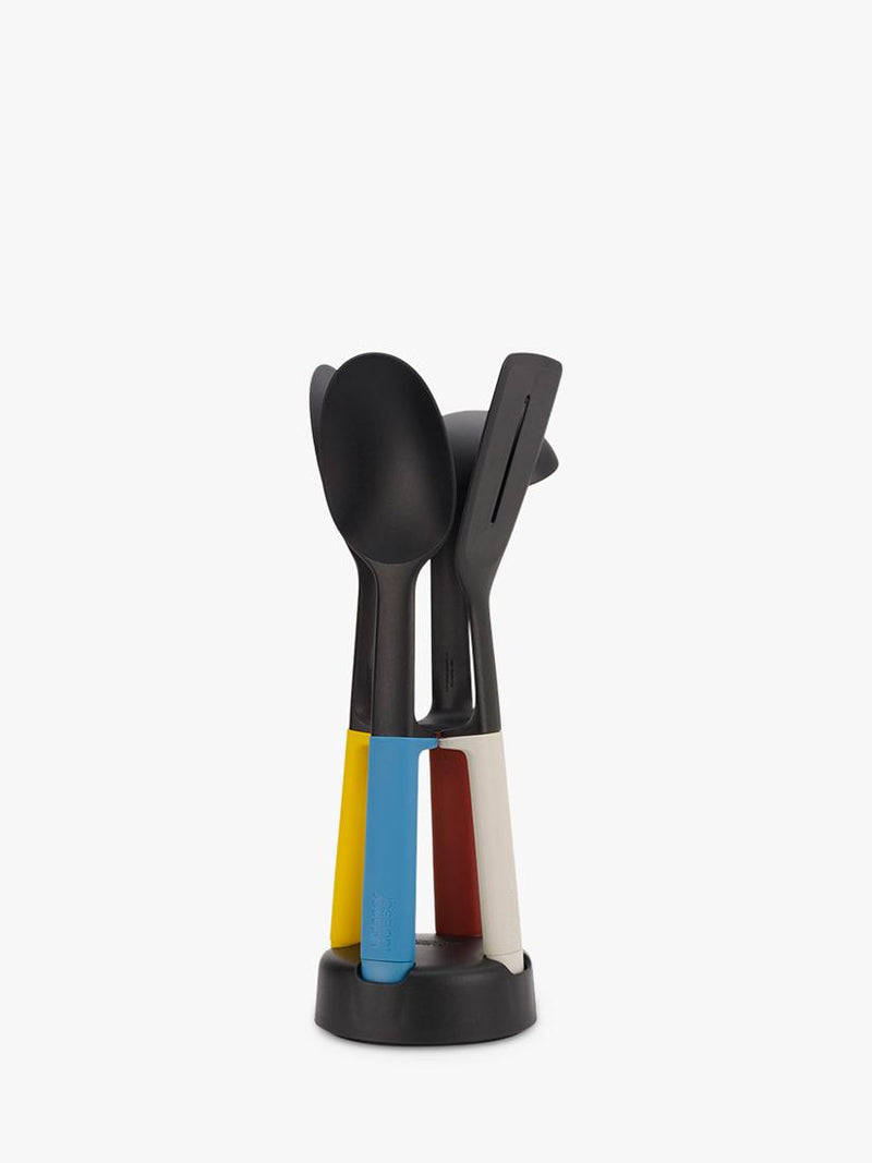 Slim Kitchen Utensil Holder Set with Four Utensils