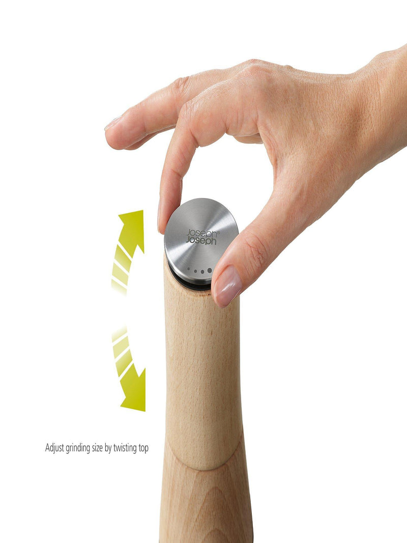 Joseph Joseph Milltop Wood Pepper Mill in natural beech wood (British brand)