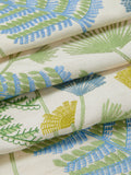 John Lewis Laurel Embroidered Furnishing Fabric in Tranquil Blue - British product