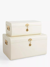 John Lewis John Lewis Metal Storage Trunk Ecru Set of 2- Buy online at McGrocer