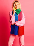 Sirdar colour block scarf knitting kit with yarn and needles (British brand)