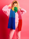 Sirdar colour block scarf knitting kit with yarn and needles (British brand)