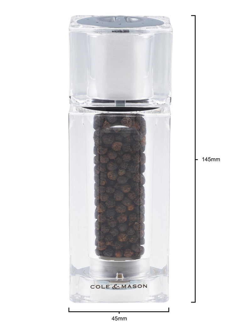 Cole & Mason 2-in-1 salt and pepper mill clear, UK version