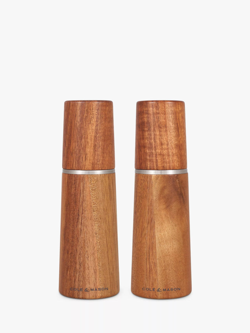 Cole & Mason natural acacia wood salt and pepper mills - British product