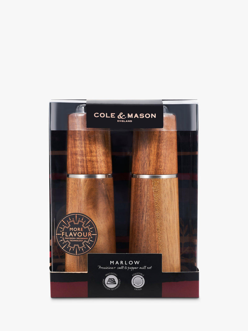 Cole & Mason natural acacia wood salt and pepper mills - British product