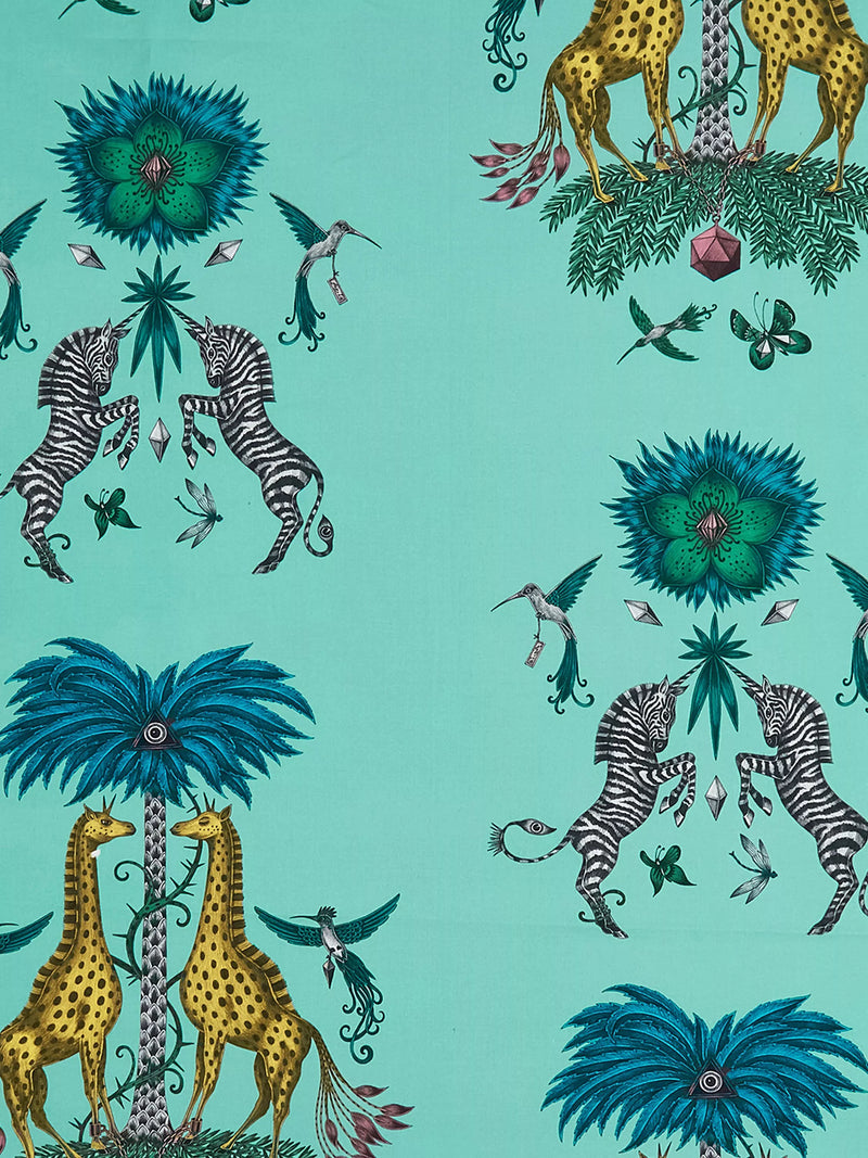 Clarke & Clarke Creatura Turquoise furnishing fabric - British product
