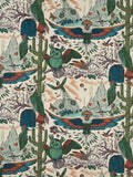 Clarke & Clarke Frontier linen blend animal pattern fabric, UK version