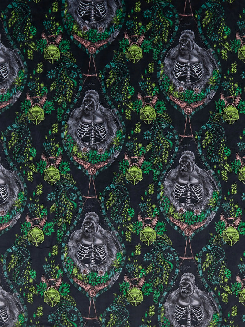 Clarke & Clarke Silverback velvet fabric in Charcoal - British product