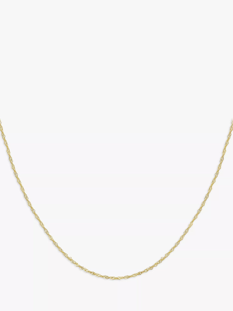IBB 9ct yellow gold twist link chain necklace 16 inch, imported from the UK
