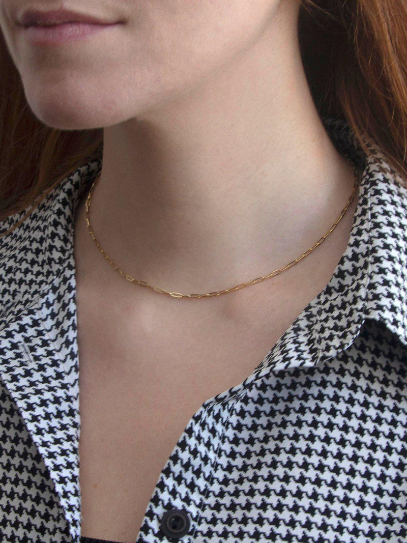 IBB 9ct gold paper clip chain necklace (British brand)