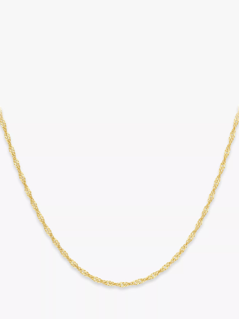 IBB 9ct yellow gold short twist link chain necklace (British brand)