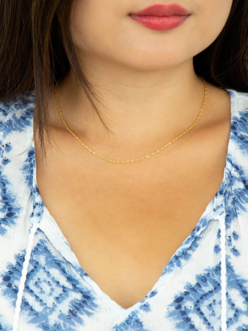 IBB 9ct yellow gold short twist link chain necklace (British brand)