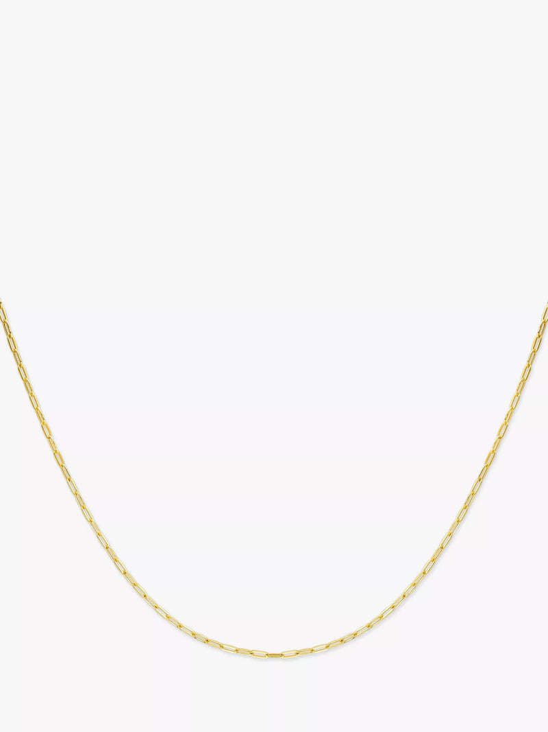 IBB 9ct gold paper clip chain necklace 46cm, imported from the UK