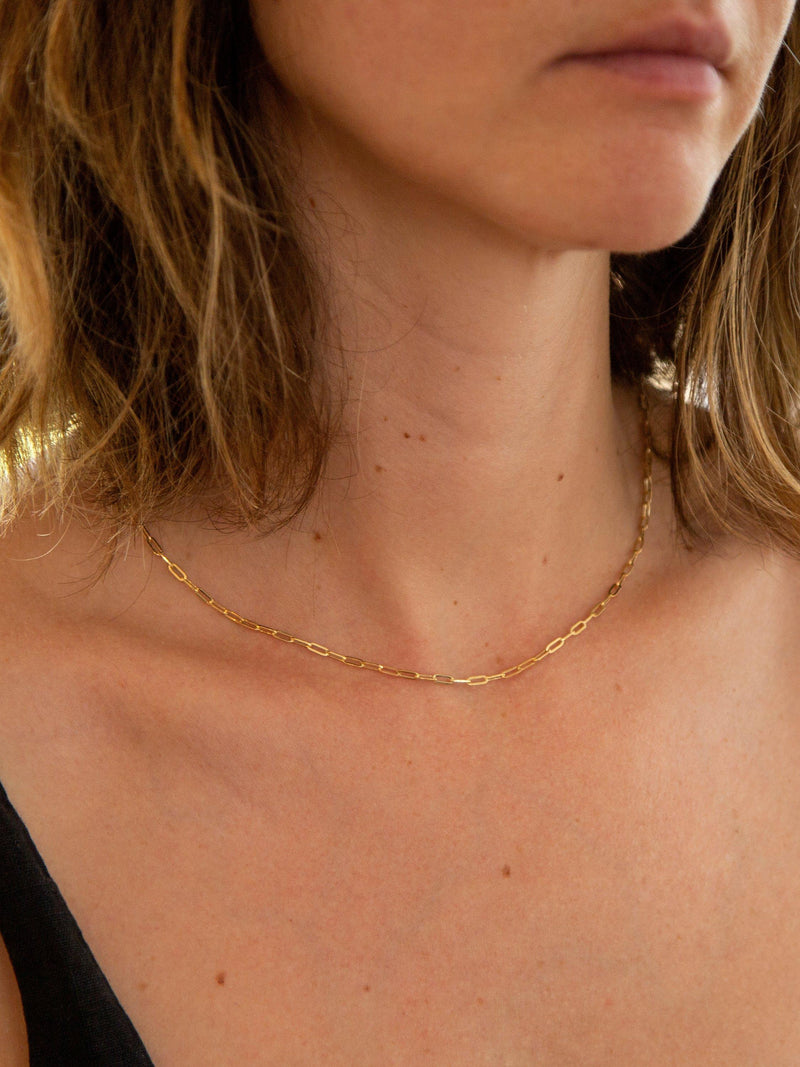 IBB 9ct gold paper clip chain necklace 46cm, imported from the UK
