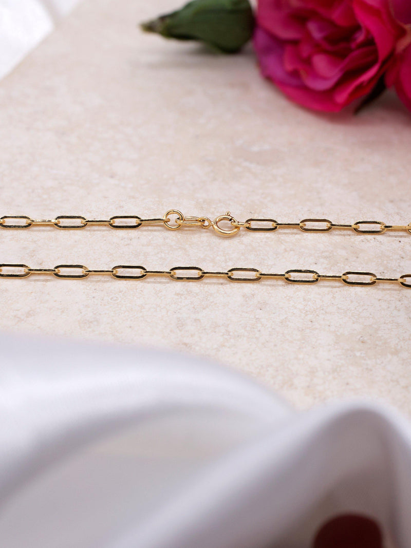 IBB 9ct gold paper clip chain necklace 46cm, imported from the UK