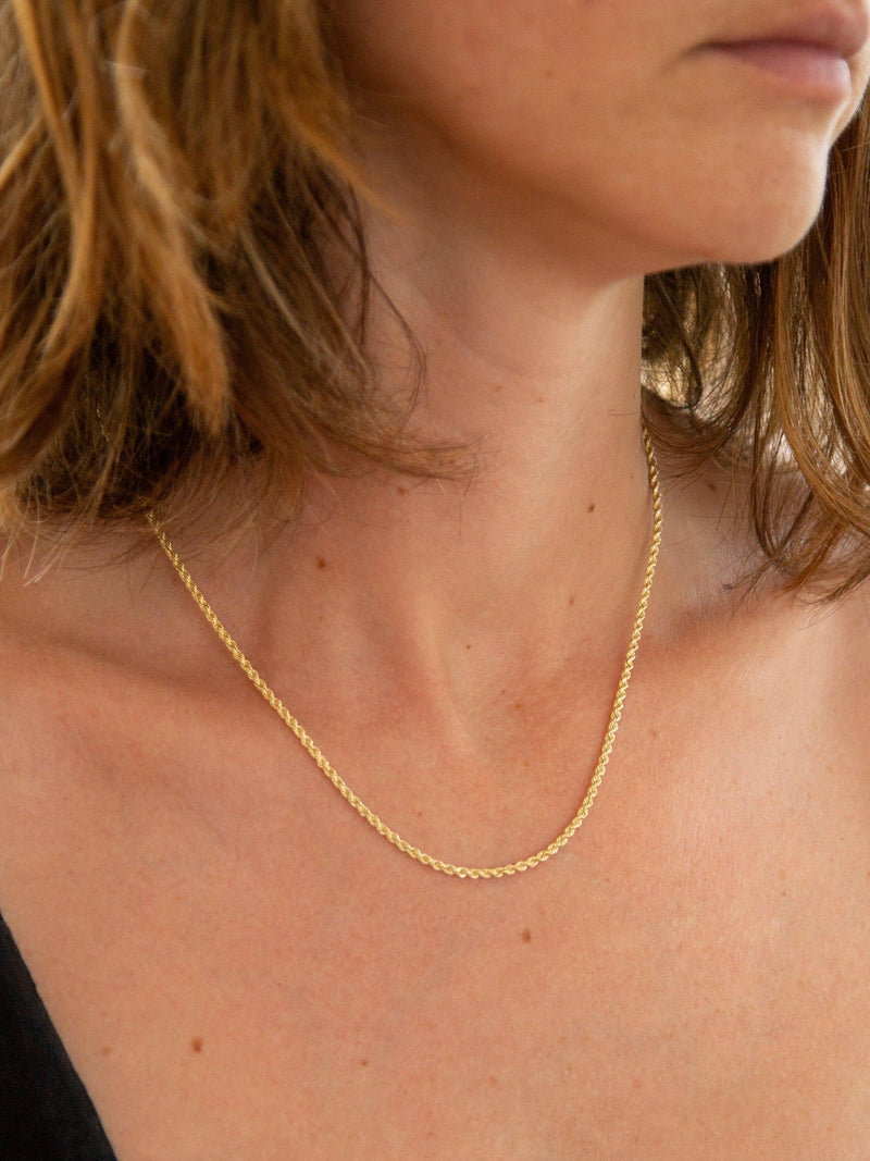 IBB 9ct yellow gold rope chain necklace 18 inch (British brand)