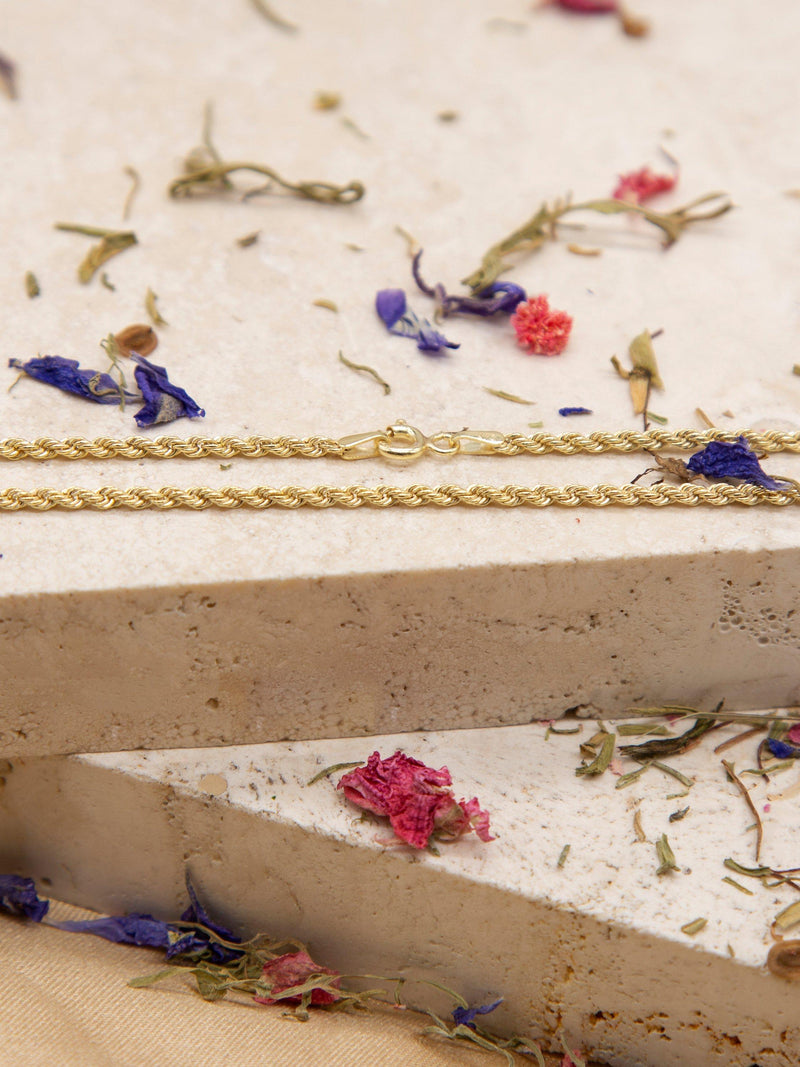 IBB 9ct yellow gold rope chain necklace 18 inch (British brand)