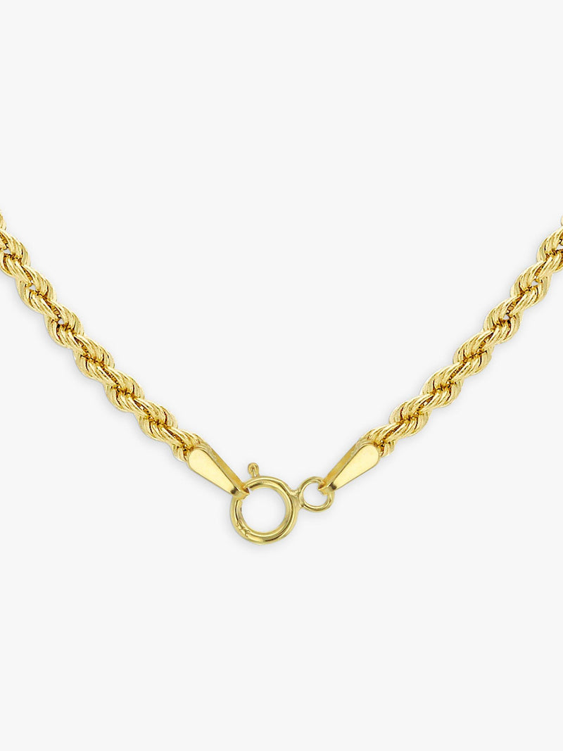 IBB 9ct yellow gold rope chain necklace 18 inch (British brand)