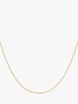 John Lewis IBB 9ct Yellow Gold Long Hollow Oval Link Chain Necklace, 18 inches- Buy online at McGrocer
